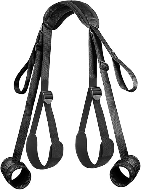 BDSM Sex Toys Bondage Restraints, Sex Straps Neck to Wrist Thigh Restraint Sex Sling & Ankle Kits with Adjustable Cuffs, Kinky Bed Restraints Set BDSM Toys for for Couples Sex Pleasure