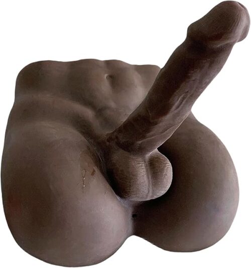 ?Realistic Male Torso Sex Doll for Women & Couples - Lifelike Design with Flexible Dildo Huge Cock, Black 2-in-1 Masturbation Adult Toy for Women & Gay Couples 68LB