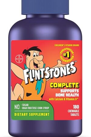 Flintstones Chewable Kids Vitamins, Complete Multivitamin for Kids and Toddlers with Iron, Calcium, Vitamin C, Vitamin D & More, 180ct