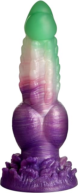 Aqua Phoenix Silicone Dildo for Men, Women & Couples. Firm and Flexible, Strong Suction Base, Fantasy Dildo, Unique Texture. Premium Phthalate-free & Body-safe Silicone. 1 Piece, Purple