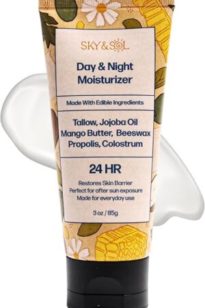 Everything Cream | 100% Grass Fed Beef Tallow Moisturizer for Face and Body | Day & Night Skincare | Safe Natural Edible-Grade Ingredients | After-Sun Care | All Skin Types | 3 oz