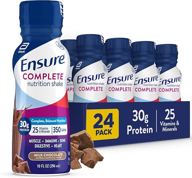 Ensure COMPLETE Milk Chocolate Nutrition Shake, Complete, Balanced Meal Replacement, Ready To Drink, 30g Protein, 25 Vitamins & Minerals, 10 fl oz?24 Pack