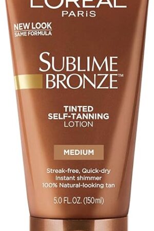 L'Oreal Paris Sublime Bronze Tinted Self Tanning Lotion, Medium Natural Tan 5 fl Oz