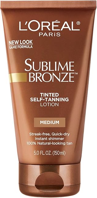 L'Oreal Paris Sublime Bronze Tinted Self Tanning Lotion, Medium Natural Tan 5 fl Oz