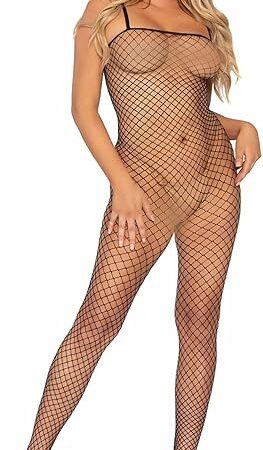 Women's Industrial Fishnet Spaghetti Strap Bodystocking