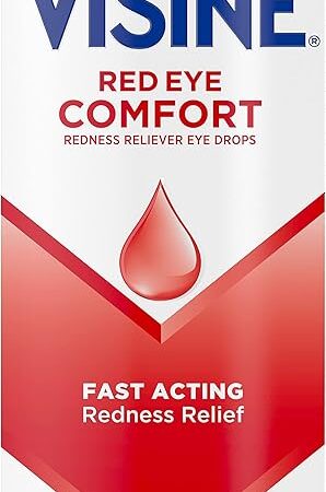 Visine Red Eye Comfort Redness Relief Eye Drops to Help Relieve Red Eyes Due to Minor Eye Irritations Fast, Tetrahydrozoline HCl, 0.5 fl. oz