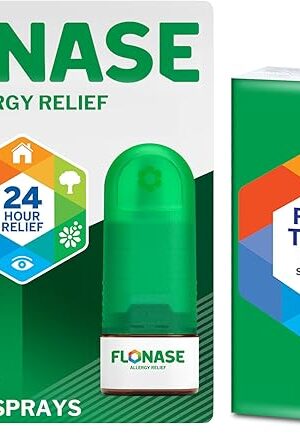 Flonase Allergy Relief Nasal Spray, 24-Hour Non-Drowsy Multi-Symptom Relief - 72 Sprays plus Bonus Pack of Tissues