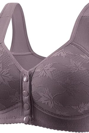 Daisy Bras for Older Women Front Closure Push up Bra No Underwire Senior Bra with Snaps 2025 Breathable Bras