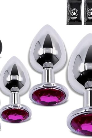 Anal Plug Beginner Set - 4 PCS Butt Plugs Sex Toy Anal Training Kit,Butt Training Plugs Kit Adult Toy for Beginner Adult Unisex Women and Men Couple
