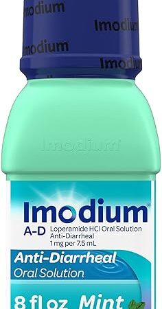 Imodium A-D Liquid Anti-Diarrheal Medicine with Loperamide Hydrochloride to Help Control Symptoms of Diarrhea Due to Acute, Active & Traveler's Diarrhea, Mint Flavor, 8 fl oz
