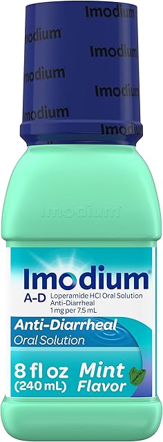 Imodium A-D Liquid Anti-Diarrheal Medicine with Loperamide Hydrochloride to Help Control Symptoms of Diarrhea Due to Acute, Active & Traveler's Diarrhea, Mint Flavor, 8 fl oz