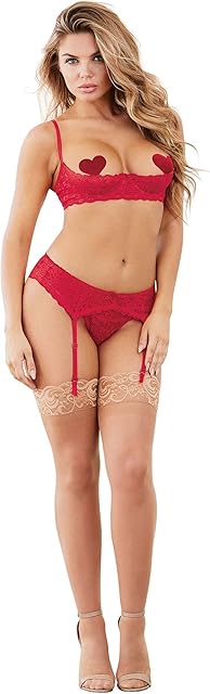 Women's Lace Open Cup Underwire Shelf Bra