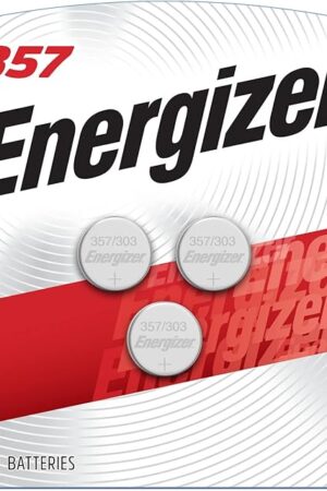Energizer 357/303 Batteries (3 Pack), 15V Silver Oxide Button Cell Batteries