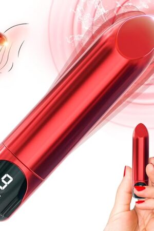 Women Sex Toys Vibrator Bullet, Lipstick Vibrator for Women?s Precision G Spot Clitoral Nipple Anal Sex Stimulation, Mini Vibrators with LED Display & 9 Powerful Vibrations, Adult Sex Toys & Games