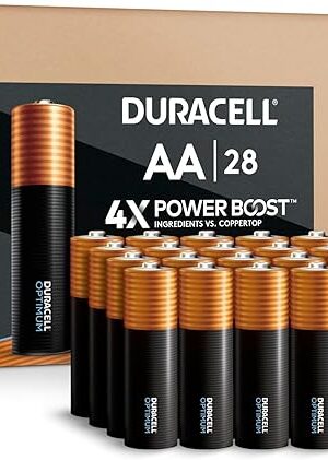 Duracell Optimum AA Batteries with 4x Power Boost Ingredients, 28 Count (Pack of 1), Re-closable pack for a quick, easy access and organized storage, Double A Battery with Long-Lasting Power