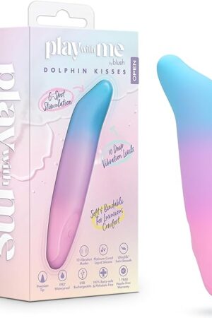 Blush Play with Me?Dolphin Kisses 475 Inch Bullet Pocket Vibrator?10 Vibration Modes for Nipple Clitoral & G-Spot Pleasure?Body-Safe Liquid Silicone?USB Rechargeable & Waterproof?Sex Toy for Women
