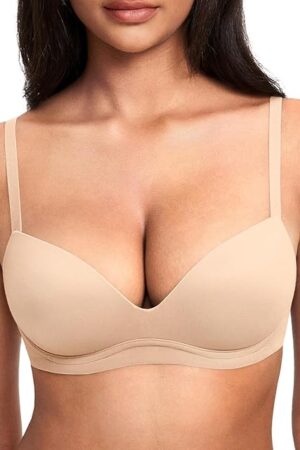 Women's Push Up Bra No Underwire Comfortable Wireless Bras Padded Plunge