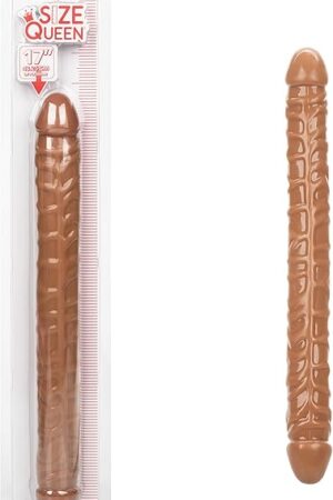CalExotics Size Queen 17 Inch Double Sided Dildo - Brown - SE-0267-20-2