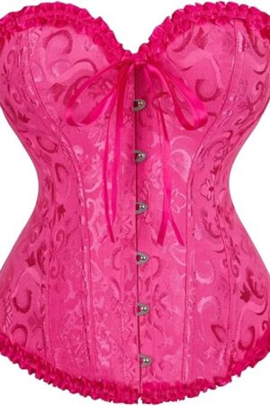 Corset Tops for Women Lace Up Waist Bustier Corset Boned Overbust Push Up Lingerie Shapewear Bodysuits