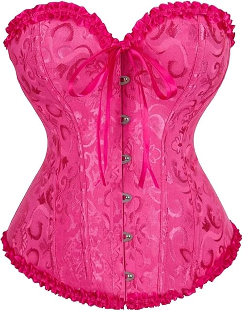 Corset Tops for Women Lace Up Waist Bustier Corset Boned Overbust Push Up Lingerie Shapewear Bodysuits