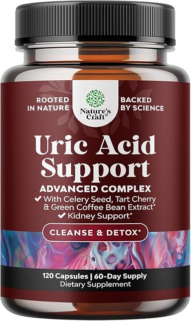 Green Coffee Bean Extract for Uric Acid Cleanse & Detox - Green Coffee Beans with Turmeric, Tart Cherry & Celery Seed for Adults - Daily Uric Acid Flush for Joints Support & Kidney Cleanser ? 120 Ct