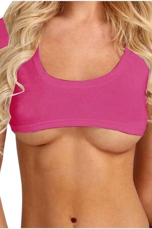 Women's Sexy Crop Tops Bralette Lingerie Nightwear Short Sleeve Sleep Shirts Scoop Neck Naughty Mini T-Shirts Tanks