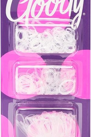 Goody Ouchless Polyband Hair Ties - 250 Ct, Clear, Latex Hair Bands for Women's Hair, Easy Glide, Ultra-Strong Hold Hair Accessories for Women & Men, Secure Hold Ridge Design, All Hair Types