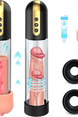 Electric Penis Vacuum Pump Sex Toys for Men - Cock Enlarger with Pocket Vagina & 4 Suction Intensities, High-Vacuum Air Pressure Penis Enlargement Extend Pump for Men Bigger Stronger Harder Erection