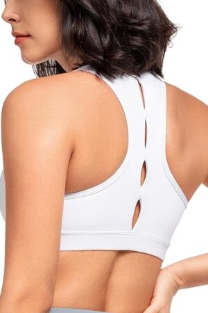 Yoga Sports Bras for Women Low Impact Paded Racerback Bra with Removable Pads