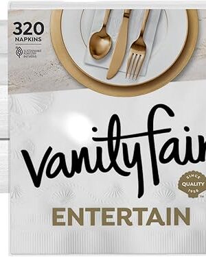 Vanity Fair Entertain Paper Napkins, 40 Count (Pack of 8), Disposable Napkins Made For Entertaining And Events