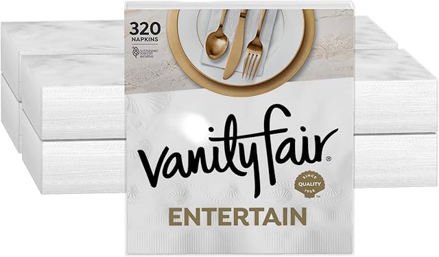 Vanity Fair Entertain Paper Napkins, 40 Count (Pack of 8), Disposable Napkins Made For Entertaining And Events