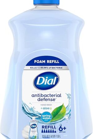 Dial Antibacterial Foaming Hand Wash Refill, Spring Water, 52 fl oz (Pack of 1)