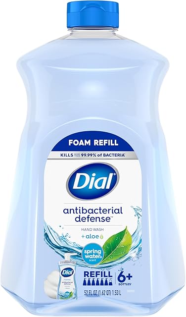 Dial Antibacterial Foaming Hand Wash Refill, Spring Water, 52 fl oz (Pack of 1)