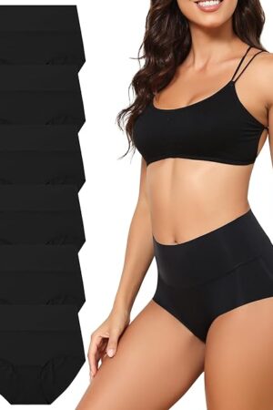 Women's High Waist Seamless Underwear Full Coverage Brief No Show Panties Sexy Comfortable Pantie Multi Pack S-XXL
