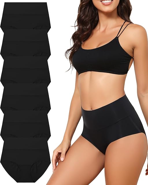 Women's High Waist Seamless Underwear Full Coverage Brief No Show Panties Sexy Comfortable Pantie Multi Pack S-XXL