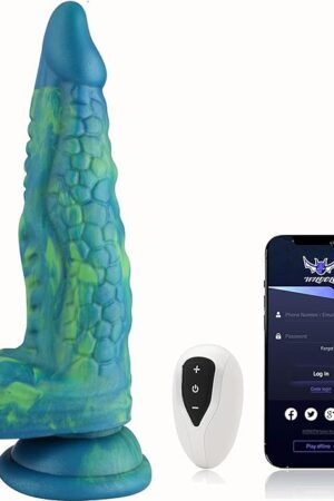 Vibrator App Dildo 96'' Green Color Silicone Realistic Adult Toy Fantasy Strong Suction Cup Dildo,Green