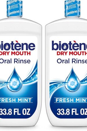 Biotene Oral Rinse Mouthwash for Dry Mouth, Breath Freshener and Dry Mouth Treatment, Fresh Mint - 2x338 fl oz