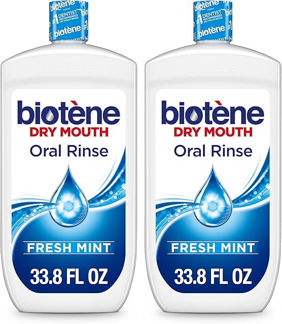 Biotene Oral Rinse Mouthwash for Dry Mouth, Breath Freshener and Dry Mouth Treatment, Fresh Mint - 2x338 fl oz