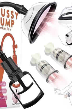 BDSM Nipple Sucking Toys Pussy Pump with 2 Clitoris Nipple Suckers Set, Clitoral Pumps Breast Pumps Toys Couples Sexual Pleasure Enhancers Clitoral Suckers Includes 4 Suction Cups