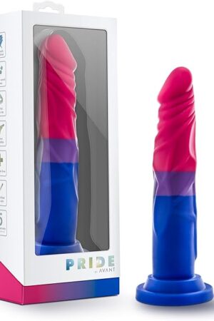 Blush Novelties Avant Pride P8 - Love Silicone LGBT Multi Color 7.5 Inch Dildo Suction Cup Strap On Harness Compatible Sex Toy for Women Men Couples