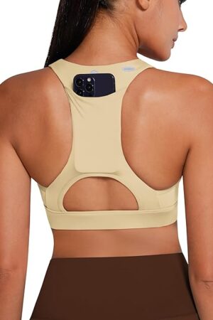Women's Medium Support Back Pocket Energy Sport Bra Cotton Feel 70927