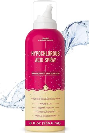 BASE LABORATORIES Hypochlorous Acid Spray for Face & Skin | 8 oz | Facial Spray Daily Skin Repair Solution for Sensitive Skin, Redness, Irritations, Eczema, Acne Hypochlrous HOCL Molecule Spray