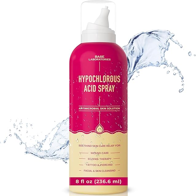 BASE LABORATORIES Hypochlorous Acid Spray for Face & Skin | 8 oz | Facial Spray Daily Skin Repair Solution for Sensitive Skin, Redness, Irritations, Eczema, Acne Hypochlrous HOCL Molecule Spray