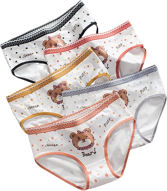 Women's Panties Breathable Cotton Brief Cosplay Anime Print Underwear Cute 5-Pack