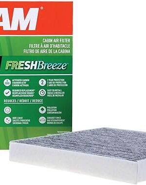 FRAM Fresh Breeze Cabin Air Filter Replacement for Car Passenger Compartment w/ Arm and Hammer Baking Soda, Easy Install, CF10134 for Honda Vehicles, white