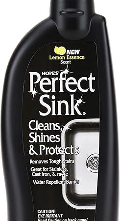 HOPE'S Perfect Sink Cleaner and Polish, Restorative, Removes Stains, Cast Iron, Corian, Composite, Acrylic, 85 Fl Oz
