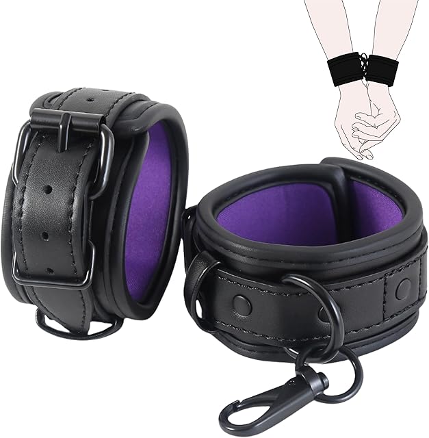 Bondage Handcuffs Sex Restraints BDSM Sets Sex Toys PU Leather Cuffs Adjustable Ankle Cuff Fetish Adult SM Games for Women Men