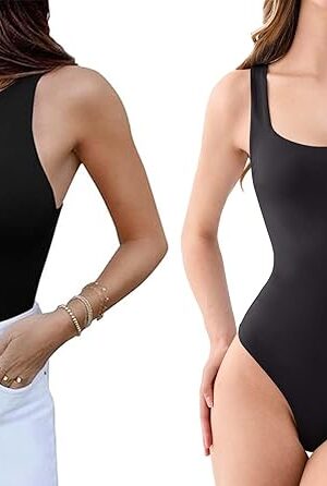 Womens Sexy High Neck And Square Neck Sleeveless Bodysuits