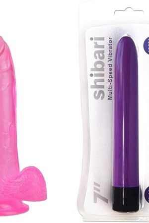 Harness Compatible 7 inch Dildo, 7 inch Classic Vibrator