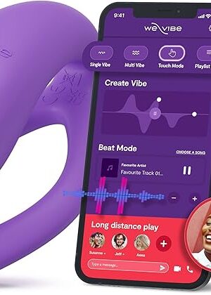 We-Vibe Sync O Couples Vibrator | Wearable Remote Control Vibrating Adult Toys | 10 Vibrations | App Controlled G Spot & Clitoral Stimulator | Vibrators for Women | Personal Massager Sex Toy | Purple